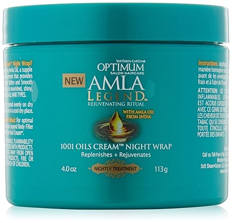 Softsheen Carson Optimum Amla Legend 1001 Oils Cream Night Wrap, 4 oz.