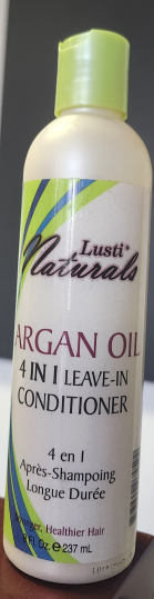 Lusti Argan Oil 4 In 1 Leave-In Conditioner, 8 fl oz - Moisturize & Condition Instantly - Prevent Breakage